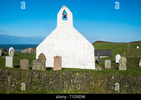 Ländliche, auf dem Land, Mwnt, Kirche, Ceredigion, Küste, Küste, Küste, die Cardigan Bay, Strickjacke, Wales, Welsh, Mitte, West, Wales, UK, GB, Großbritannien, Großbritannien, Britische Stockfoto