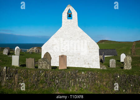 Ländliche, auf dem Land, Mwnt, Kirche, Ceredigion, Küste, Küste, Küste, die Cardigan Bay, Strickjacke, Wales, Welsh, Mitte, West, Wales, UK, GB, Großbritannien, Großbritannien, Britische Stockfoto