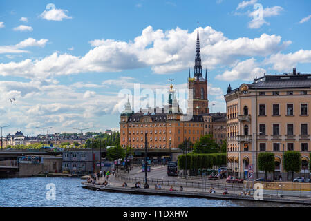 Gamla Stan, der Altstadt in der Nacht in Stockholm, Schweden Stockfoto