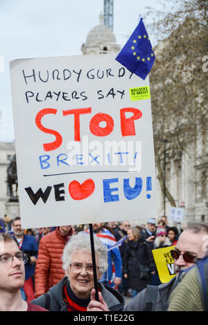 London, England, UK. 23. März 2019. People's Stimme anti Brexit Protestmarsch Stockfoto