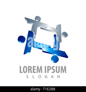 Glänzend quadrat Personen Konzept Design. Symbol grafische Vorlage element Stock Vektor