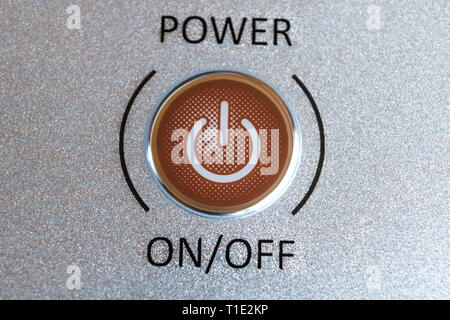 Ein touch screen Power on/off-Schalter der elektronischen Gadgets Stockfoto