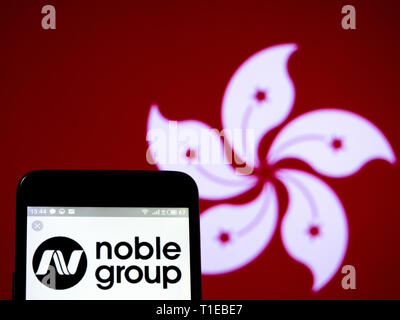 In der Ukraine. 24 Mär, 2019. In diesem Foto, Bild a Noble Group Logo gesehen auf einem Smartphone angezeigt. Quelle: Igor Golovniov/SOPA Images/ZUMA Draht/Alamy leben Nachrichten Stockfoto