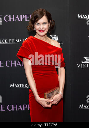 New York, Vereinigte Staaten. 25 Mär, 2019. New York, NY - 25. März 2019: Elizabeth McGovern tragen Kleid von Christopher Kane New York Premiere Der aufsichtsperson betreut von PBS und Meisterwerk Filme bewirtet an Museum für Moderne Kunst Credit: Lev radin/Alamy leben Nachrichten Stockfoto