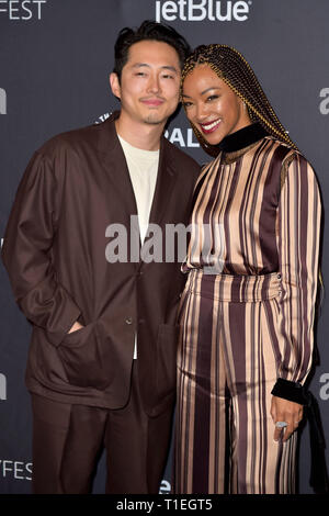Steven Yeun und Sonequa Martin-Green Bildschirm die CBS alle Zugriff auf TV-Serie "The Twilight Zone" am 36. Paleyfest 2019 an der Dolby Theater, Hollywood. Los Angeles, 24.03.2019 | Verwendung weltweit Stockfoto