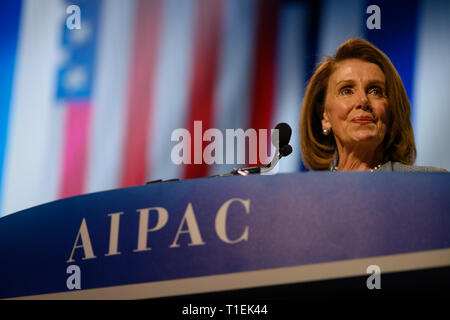 März 25, 2019 - Aipac-Konferenz in Washington DC. Haus leader Nancy Pelosi spricht an der jährlichen AIPAC-Konferenz in Washington DC. Zach D Roberts. Washington, DC. USA. NEUE. 20190326 (Bild: © Zach RobertsZUMA Draht) Stockfoto