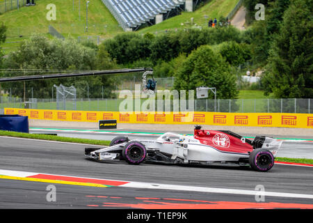 Spielberg/Österreich - 06/29/2018 - #9 Marcus ERICSSON (SWE) in seinem Alfa Romeo Sauber C 37 während des RP1 vor dem Grand Prix von Österreich 2018 auf dem Red Bull Ring Stockfoto