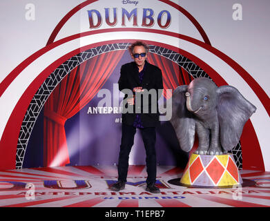 Rom, Italien. 26 Mär, 2019. Tim Burton Rom 26. März 2019. Premiere des Films 'Dumbo von Tim Burton Foto di Samantha Zucchi/Insidefoto Credit": insidefoto Srl/Alamy leben Nachrichten Stockfoto
