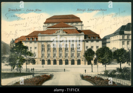 Deutschland, Sachsen, Dresden, das Königliche Theater, Postkarte, Gesendet 1916 Additional-Rights - Clearance-Info - Not-Available Stockfoto