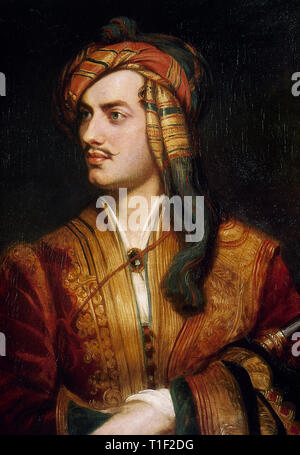 Lord Byron (George Gordon Byron), 6. Baron Byron. Britische Dichter. Portrait von Thomas Phillips (1770-1845), 1835. National Portrait Gallery. London, England, Vereinigtes Königreich. Stockfoto