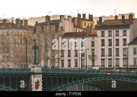 University Bridge, Rhone. Lyon, Frankreich Stockfoto