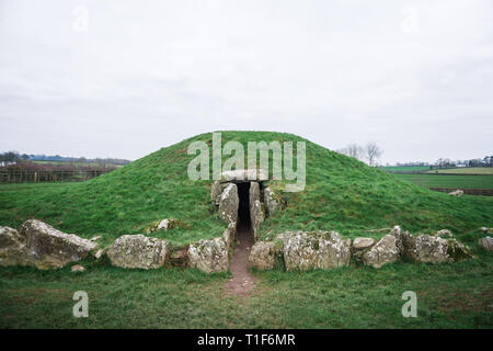 Bryn Celli Ddu Burial Chamber, Anglesey, Wales Stockfoto