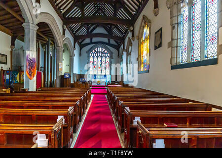 Innenraum der Kirche Johannes des Täufers, Henley in Arden, Warwickshire, Großbritannien. Stockfoto