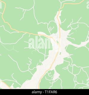 Druckbare Karte von Gracanica, Bosnien und Herzegowina mit Haupt- und Nebenstraßen und größere Bahnen. Diese Karte ist sorgfältig für Routing und p konzipiert Stock Vektor