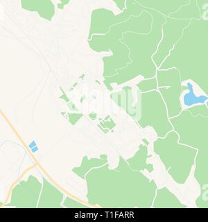 Druckbare Karte von Lukavac, Bosnien und Herzegowina mit Haupt- und Nebenstraßen und größere Bahnen. Diese Karte ist sorgfältig für das Routing und die Pla konzipiert Stock Vektor