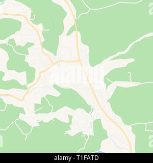 Druckbare Karte von Srebrenik, Bosnien und Herzegowina mit Haupt- und Nebenstraßen und größere Bahnen. Diese Karte ist sorgfältig für Routing und p konzipiert Stock Vektor