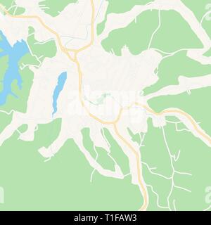 Druckbare Karte von Gradacac, Bosnien und Herzegowina mit Haupt- und Nebenstraßen und größere Bahnen. Diese Karte ist sorgfältig für Routing und pl konzipiert Stock Vektor