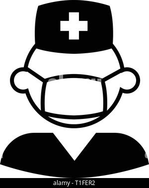 Männliche Krankenschwester Symbol Vektor Stock Vektor