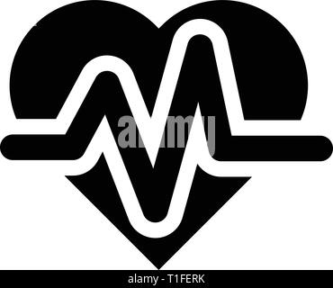 Heart Beat Symbol Vektor Stock Vektor