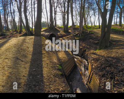 Gräben im Sanctuary Holz Ypern Stockfoto