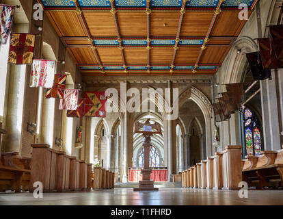 SHEFFIELD, ENGLAND - Mai 7, 2009: Im Innenraum der Kapelle St. Georg, die York und Lancaster Regiment gedenkt. Kathedrale von Sheffield. Sheffie Stockfoto