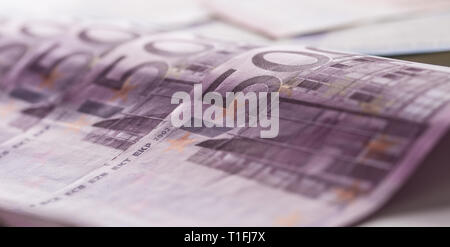 Close-up fünf houndred Euro Banknoten Geld und Währung Stockfoto