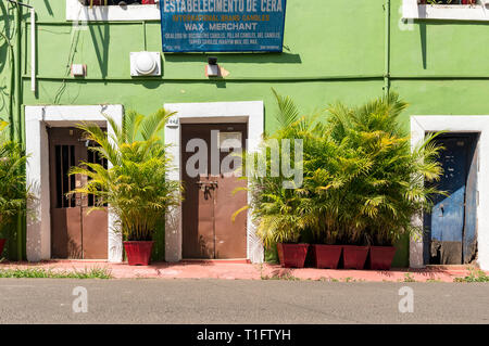 Haus im Kolonialstil in Fontainhas, Panaji (Panjim), Goa, Indien Stockfoto