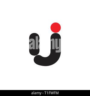 Schreiben ju einfache Kurven logo Vektor Stock Vektor