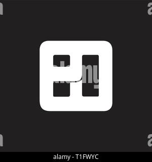 Nummer 80 Einfache quadratische geometrische Linie logo Vektor Stock Vektor