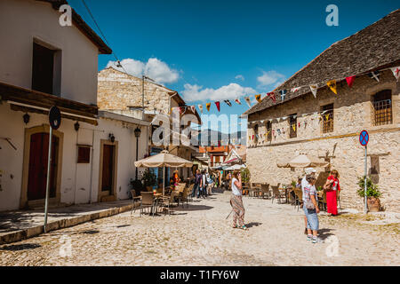 Pano Lefkara Griechisch: ist ein Dorf auf der Insel Zypern ist berühmt für seine Spitzen, bekannt als lefkaritika in Griechisch: Silber und Kunsthandwerk. Das Dorf nimmt Stockfoto