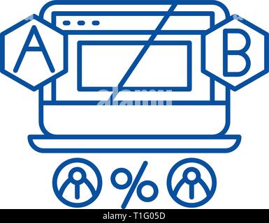 Ab testen Symbol Leitung Konzept. Ab Prüfung ebener Vektor Symbol, Zeichen, umriss Abbildung. Stock Vektor