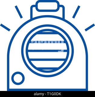 Klimaanlage, Heizlüfter Symbol Leitung Konzept. Klimaanlage, Heizlüfter flachbild Vektor Symbol, Zeichen, umriss Abbildung. Stock Vektor