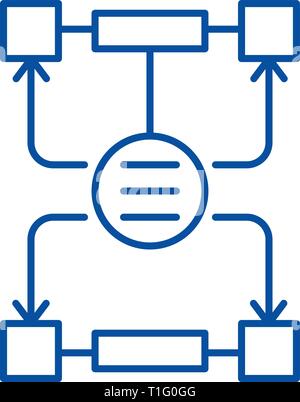 Der Algorithmus der Entscheidungen Symbol Leitung Konzept. Der Algorithmus der Entscheidungen flachbild Vektor Symbol, Zeichen, umriss Abbildung. Stock Vektor