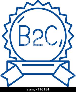 B2c-Symbol Leitung Konzept. B2c-Flachbild vektor Symbol, Zeichen, umriss Abbildung. Stock Vektor