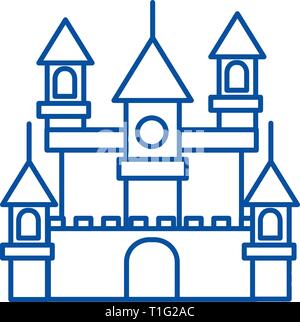 Große Burg, Deutschland Symbol Leitung Konzept. Große Burg, Deutschland Wohnung vektor Symbol, Zeichen, umriss Abbildung. Stock Vektor