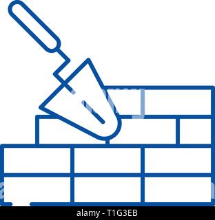 Mauerwerk Symbol Leitung Konzept. Mauerwerk flachbild Vektor Symbol, Zeichen, umriss Abbildung. Stock Vektor