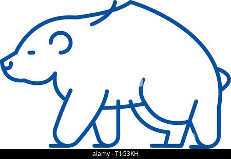 Brauner Bär Symbol Leitung Konzept. Brauner Bär flachbild Vektor Symbol, Zeichen, umriss Abbildung. Stock Vektor
