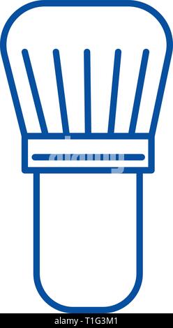 Pinsel für die Rasur Symbol Leitung Konzept. Pinsel für das Rasieren flach Vektor Symbol, Zeichen, umriss Abbildung. Stock Vektor