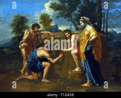 Die arkadischen Hirten oder Et in Arcadia ego (1640) Nicolas Poussin 1594-1665 Frankreich Französisch Stockfoto