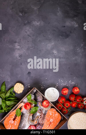 Gemischte Fische und Meeresfrüchte Stockfoto