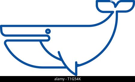 Cachalot Symbol Leitung Konzept. Cachalot flachbild Vektor Symbol, Zeichen, umriss Abbildung. Stock Vektor