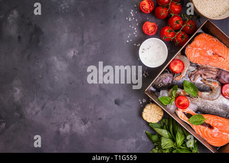Gemischte Fische und Meeresfrüchte Stockfoto