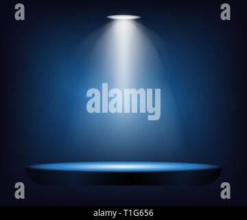 Podium mit Licht auf dunklem Hintergrund, ein Vektor illustration Stock Vektor