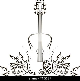 Gitarre Muster auf weißem Hintergrund Vector Illustration Stock Vektor