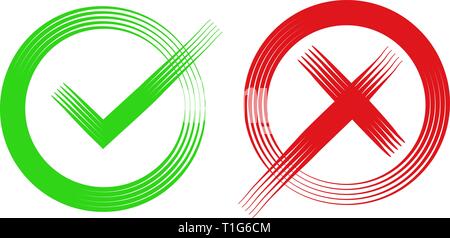 Markieren Sie das Symbol im flachen Design auf weißem Hintergrund prüfen Stock Vektor