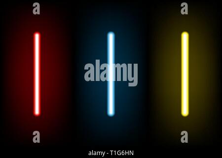 Licht Rot und Blau, Gelb neon Buchstaben I, Vektor Stock Vektor