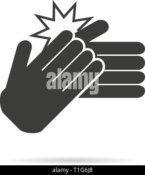 Symbol Händeklatschen auf weißem Hintergrund, Vektor Stock Vektor