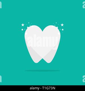 Zahn logo mit Schatten, Zahnklinik, Vektor Stock Vektor