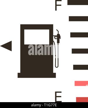 Volle Kraftstoffanzeige Symbol auf schwarzem Hintergrund: Vector Illustration Stock Vektor