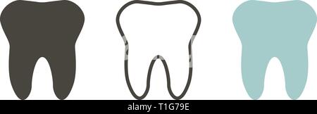 Zahn-Symbol. Zahnmedizinische Symbole. Zähne in flachen und lineare Design. Vector Illustration Stock Vektor